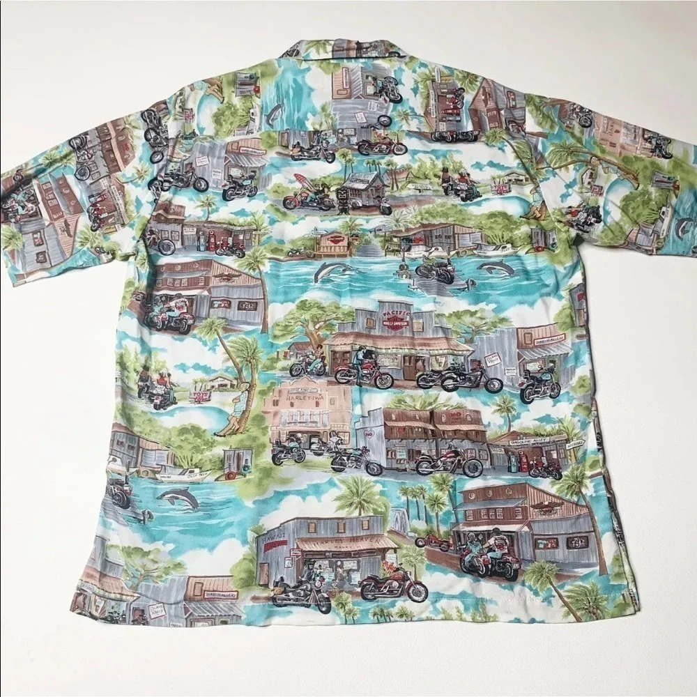 Tori Richard Harley Davidson Hawaiian Shirt M - Picture 6 of 8